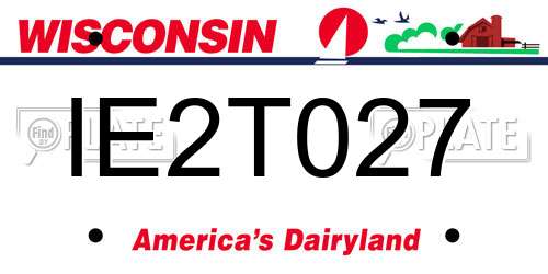 IE2T027 Wisconsin License Plate