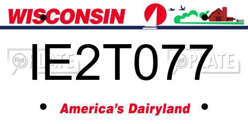 IE2T077 Wisconsin License Plate