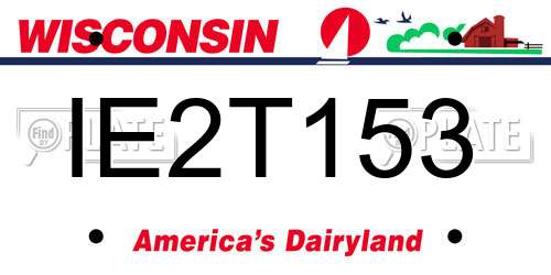 IE2T153 Wisconsin License Plate