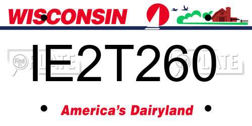 IE2T260 Wisconsin License Plate