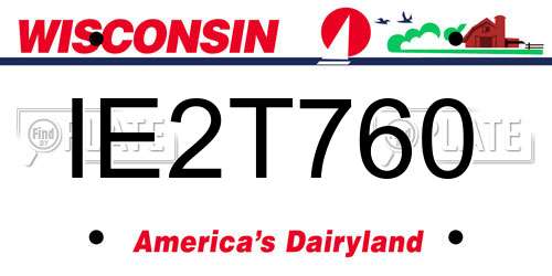 IE2T760 Wisconsin License Plate