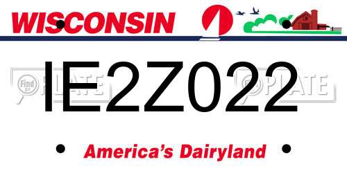 IE2Z022 Wisconsin License Plate