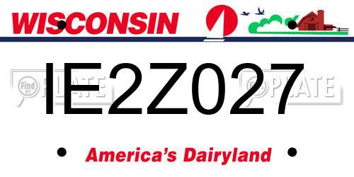 IE2Z027 Wisconsin License Plate