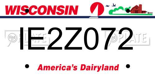IE2Z072 Wisconsin License Plate