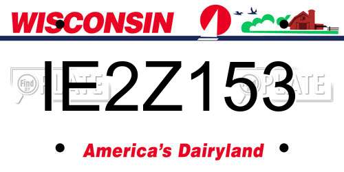 IE2Z153 Wisconsin License Plate