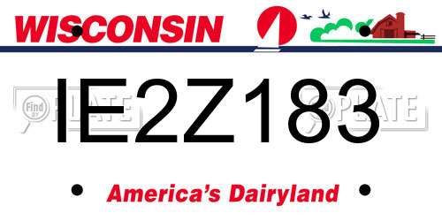 IE2Z183 Wisconsin License Plate
