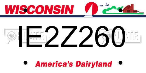 IE2Z260 Wisconsin License Plate