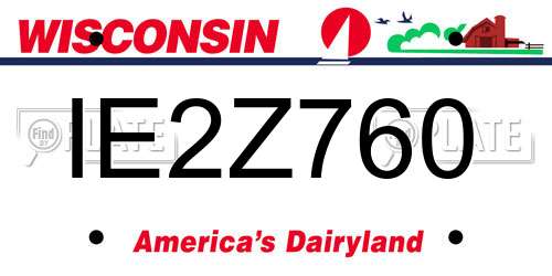 IE2Z760 Wisconsin License Plate