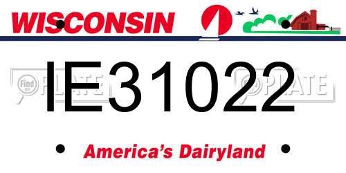 IE31022 Wisconsin License Plate