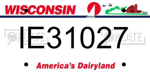 IE31027 Wisconsin License Plate