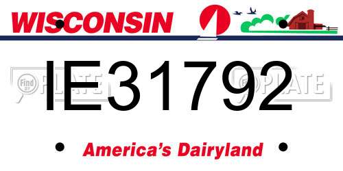 IE31792 Wisconsin License Plate