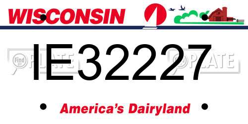 IE32227 Wisconsin License Plate
