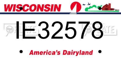 IE32578 Wisconsin License Plate