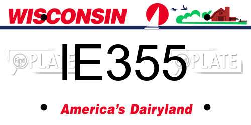 IE355 Wisconsin License Plate