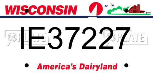 IE37227 Wisconsin License Plate