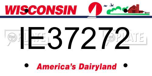 IE37272 Wisconsin License Plate