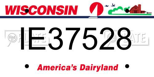 IE37528 Wisconsin License Plate