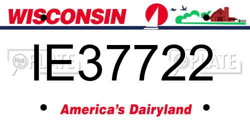 IE37722 Wisconsin License Plate
