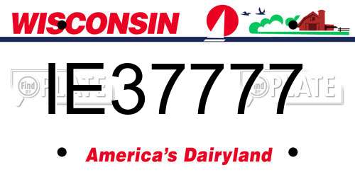 IE37777 Wisconsin License Plate