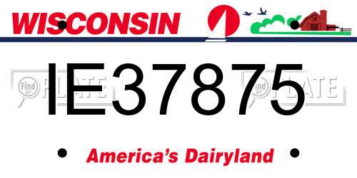 IE37875 Wisconsin License Plate