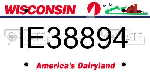 IE38894 Wisconsin License Plate