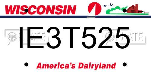 IE3T525 Wisconsin License Plate