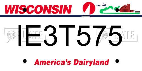 IE3T575 Wisconsin License Plate