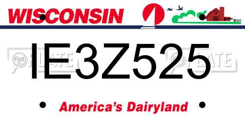 IE3Z525 Wisconsin License Plate