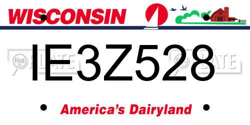 IE3Z528 Wisconsin License Plate