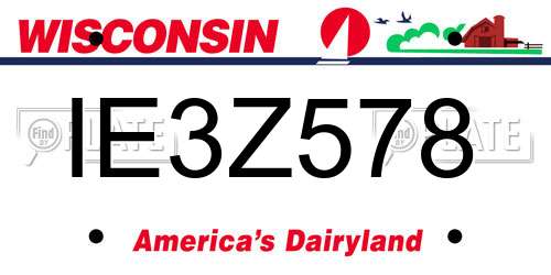 IE3Z578 Wisconsin License Plate
