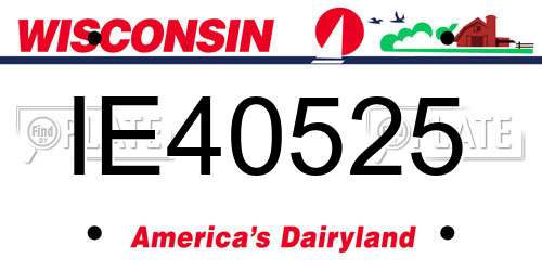IE40525 Wisconsin License Plate