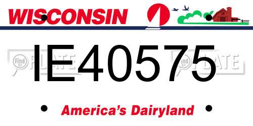 IE40575 Wisconsin License Plate