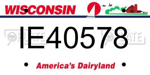 IE40578 Wisconsin License Plate