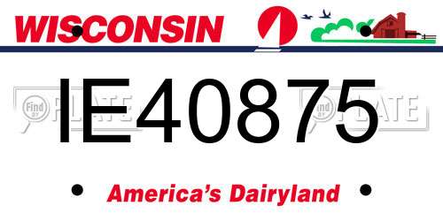 IE40875 Wisconsin License Plate
