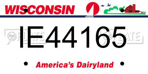 IE44165 Wisconsin License Plate