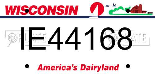 IE44168 Wisconsin License Plate