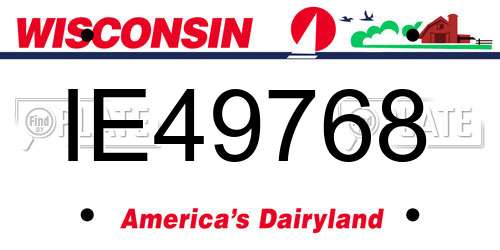 IE49768 Wisconsin License Plate