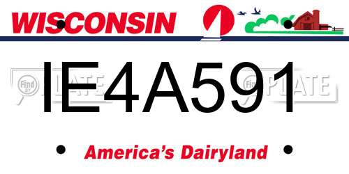 IE4A591 Wisconsin License Plate