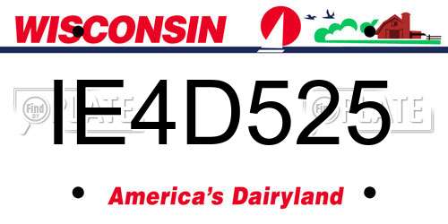 IE4D525 Wisconsin License Plate