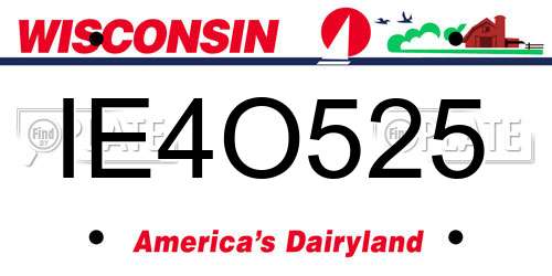 IE4O525 Wisconsin License Plate