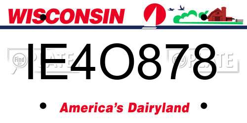 IE4O878 Wisconsin License Plate