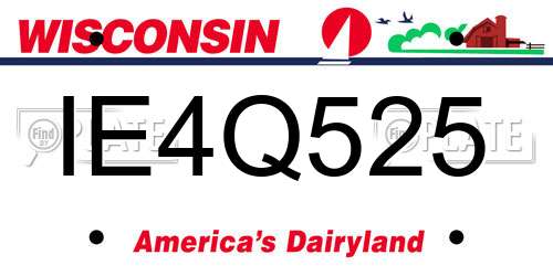 IE4Q525 Wisconsin License Plate