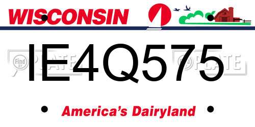 IE4Q575 Wisconsin License Plate