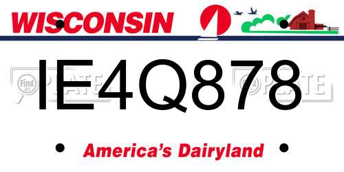 IE4Q878 Wisconsin License Plate