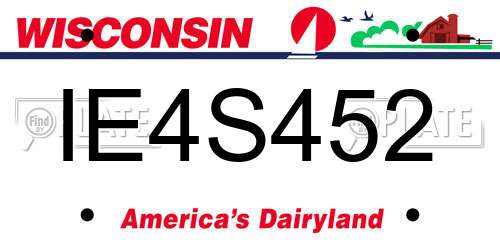IE4S452 Wisconsin License Plate