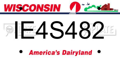 IE4S482 Wisconsin License Plate