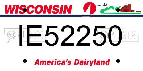 IE52250 Wisconsin License Plate