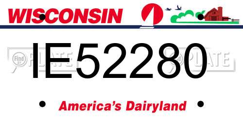 IE52280 Wisconsin License Plate