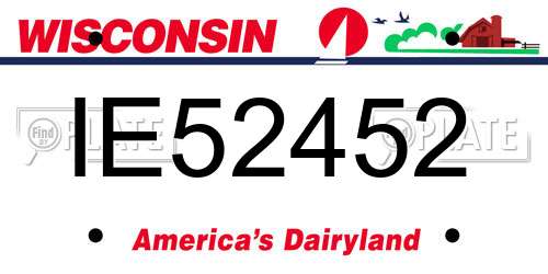 IE52452 Wisconsin License Plate