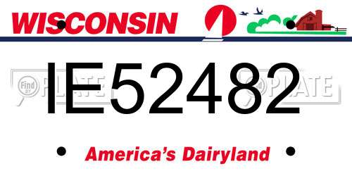 IE52482 Wisconsin License Plate
